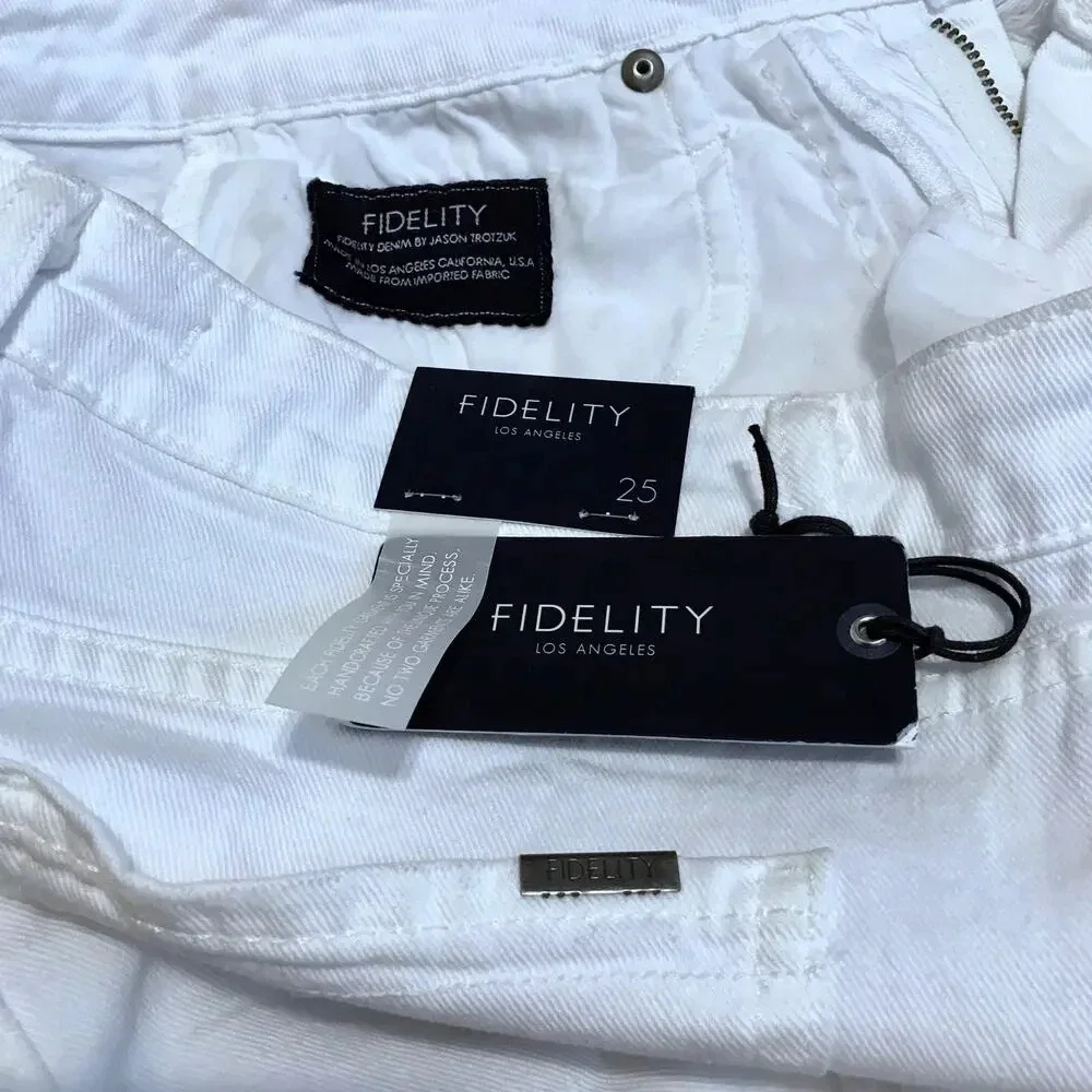 Fidelity Denim NWT White Jean Mini Skirt Women 25
